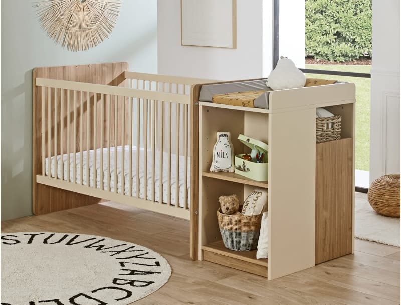 Lit bébé évolutif combiné Bohème avec table à langer